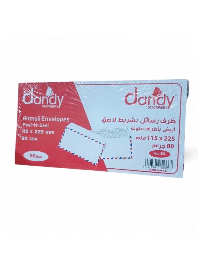 DANDY Airmail Envelopes Peel -N- Seal 115x225mm  80 GSM  50 pcs - Image 2